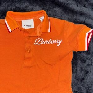 Orange Baby Boy Burberry Shirt 6m